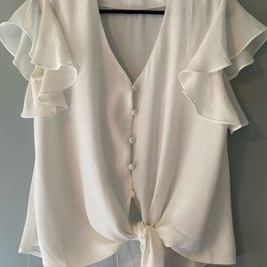 NEVER WORN button down shirt with tie knot detail